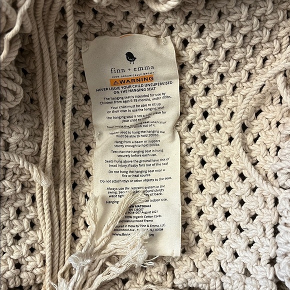 FINN & EMMA Macrame Swing Needs Cleaning - Picture 4 of 10